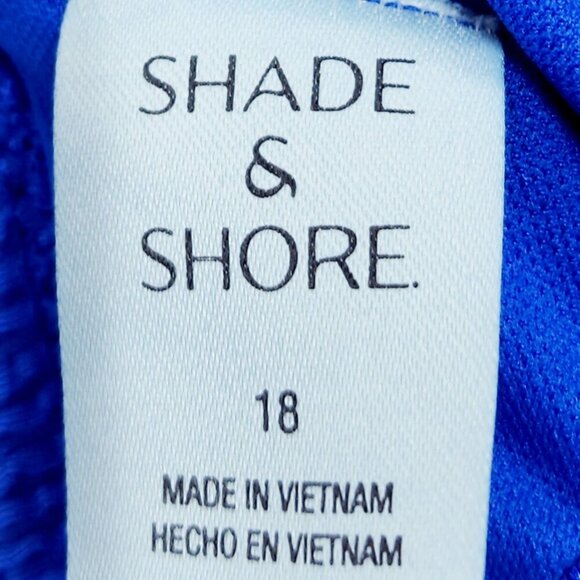 Shade & Shore Womens Blue One-Piece Swimsuit With Cross-Back Straps Size 18 - Picture 4 of 7